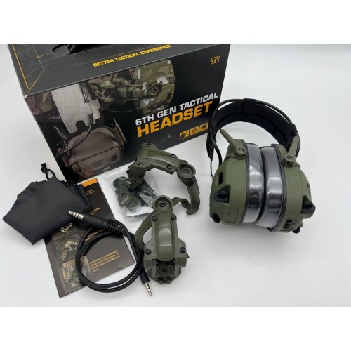 6TH GEN TACTICAL HEADSET тактическая гарнитура, звукосниматель и шумоподавление, активные в Артеме