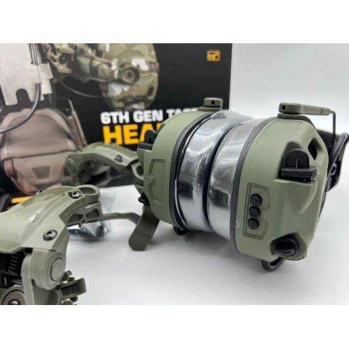 6TH GEN TACTICAL HEADSET тактическая гарнитура, звукосниматель и шумоподавление, активные в Артеме