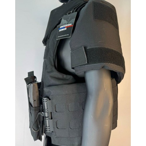 Бронежилет разгрузочный UNIVERSAL ARMOR в Артеме (СВМПЭ + бронеплиты Бр5 класса) черный
